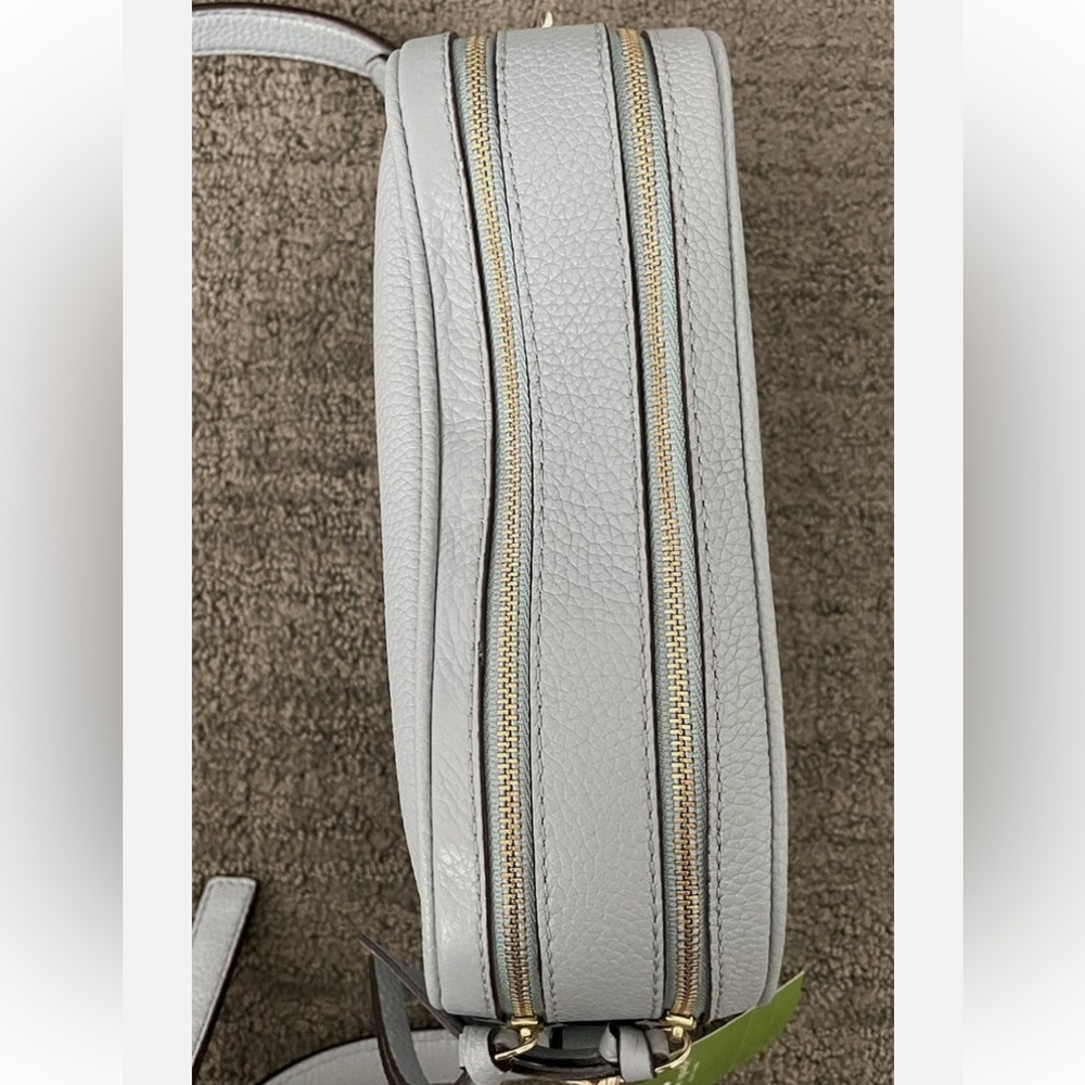 Kate Spade NWT Lt blue Mulberry Street Darian Double Zip Leather Crossbody Bag - Picture 8 of 13
